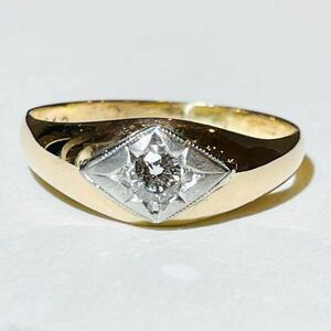 *K18/Pt diamond 0.12ct attaching ring *