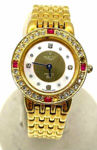 【稼動品】VALENTINO DOMANI バレンチノ ドマーニ クォーツ FINE GOLD 999.9 24KGP VD-2038 レディース 腕時計
