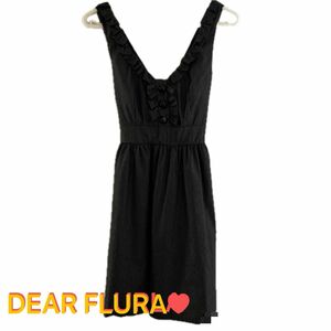 ワンピース ひざ丈 DEAR FLURA シンプル ブラック