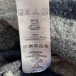 美品■アルマーニ エクスチェンジ L 最高級 100% メリノウール ニット セーター ボーダー ネイビー グレー Vネック ARMANI EXCHANGEの画像8