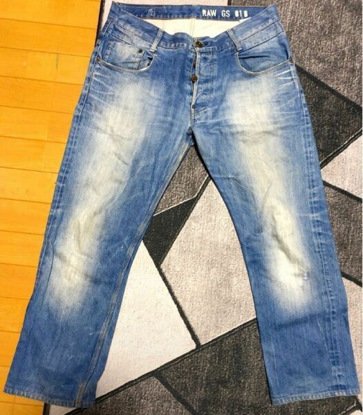 GSTAR RAW GS01 3Dジーンズ WIDE34 length32