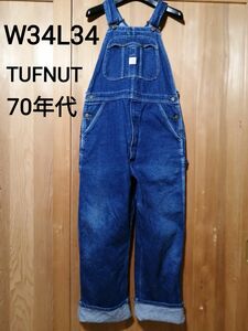 TUFNUT　70年代　W34L334　オーバーオール　ブルー