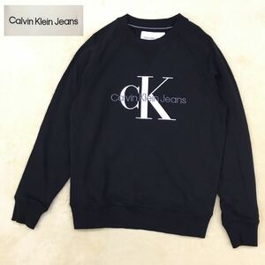 Calvin Klein Jeans カルバンクライン ジーンズ スウェット コットン クルーネック 丸首長袖 プルオーバー 刺繍 プリントロゴ メンズS