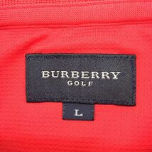 BURBERRY GOLF バーバリーゴルフ スポーツウェア 半袖ハーフジップシャツ ストレッチ 刺繍ロゴ メンズ サイズL 三陽商会_画像5