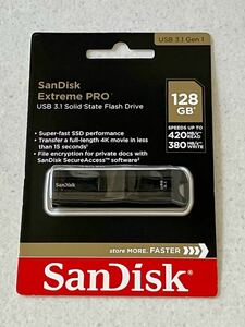 128GB SanDisk サンディスク USBメモリー ExtremePro USB3.1(Gen 1)対応 R:420MB/s W380MB/s スライド式 海外リテール SDCZ880-128G-G46 