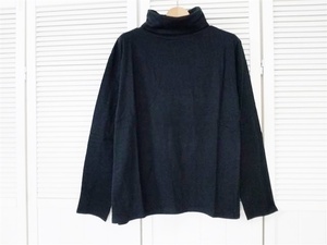 Ｍ * 新品　≪わけあり≫ 肌にやさしい綿100％　タートルネックＴシャツ♪　ブラック