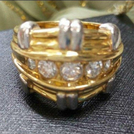 K18 pt900 ダイヤモンドリング