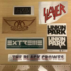 ハードロック、メタル系のバンドのステッカーいろいろ / Aerosmith、Linkin Park、Black Crows、Extreme、Slayer、Danzigの画像1