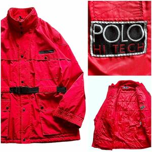 90's POLO HI TECH Ralph Lauren ラルフローレン ヴィンテージ ジャケット XL 赤 ダウン ポロスポ SPORT 1992 1993 90年代 USA ローライフ