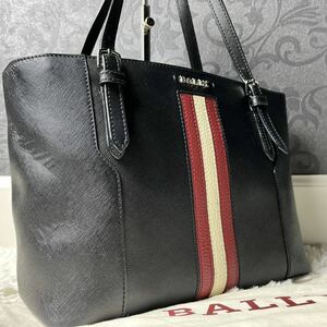 1円【現行】BALLY バリー トートバッグ トレインスポッティング SUPRA レザー ブラック 黒 ビジネス メンズ A4収納可 肩掛け ロゴ金具