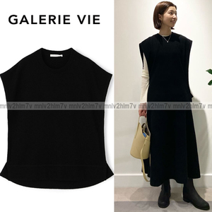 2023AW.23100 jpy [GALERIE VIE Galerie Vie ] fine b-kre- crew neck the best black black knitted the best gilet no sleeve 