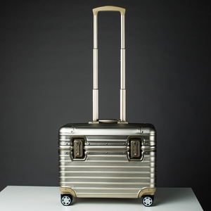 アルミ製スーツケース アルミ合金ボディ 21インチ チタンゴールド TSAロック トランク キャリーバッグ キャリーケーストップオープン
