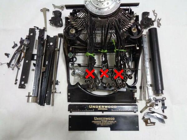 UNDERWOOD UNIVERSAL アンダーウッドタイプライター 分解部品