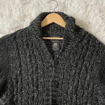 極美品/L DIESEL 【上質素材アルパカ混】ディーゼル ニット ショールカラー ジャケット ブルゾン カーディガン ウール 編み込み グレー_画像5