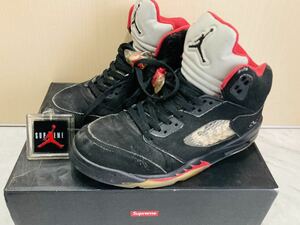 Supreme × Nike Air Jordan 5 Retro Blackブラック US9.5 JP27.5