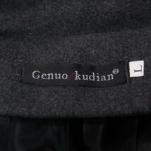 Genuo kudian 秋冬 ベルト付き トレンチ コート Sz.L　メンズ グレー　E3T02954_C#N_画像5