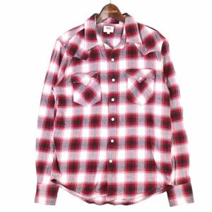 Levi's リーバイス 秋冬 長袖 ウエスタン チェック★ ネル シャツ Sz.S　メンズ 赤 × 黒　E4T00010_1#B