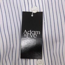 【新品 未使用】 Adam&Eve アダム＆イブ 通年 長袖 ストライプ ドレスシャツ ワイシャツ Sz.41-82　メンズ ビジカジ　E4T00084_1#C_画像9