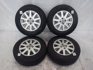 ☆22年製 バリ山☆ 4H 100 5.5J +45 14インチ 社外品 DIVERS アルミホイール 冬用 スタッドレス タイヤ 185/70R14 DUNLOP 4本