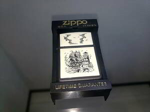 ZIPPO 帆船　灯台　ウルトラライト　スクリムショウ　ブラック　黒　年代不明