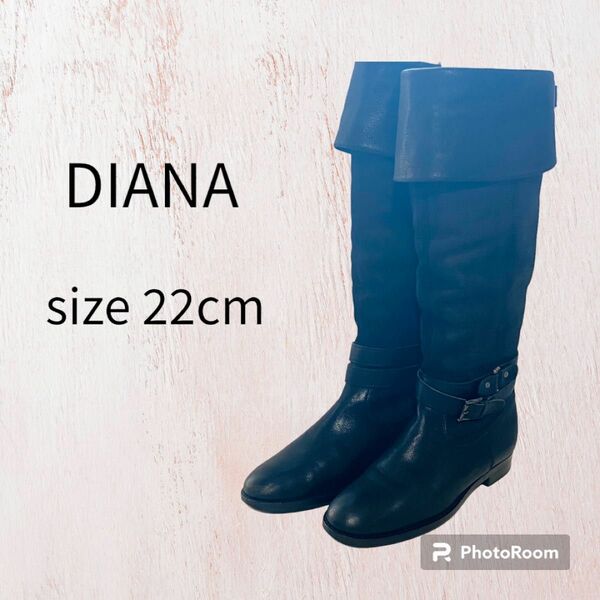 ロングブーツ　レディース　22cm DIANA ダイアナ ローヒール