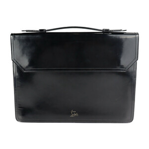 Christian Louboutin Christian Louboutin bag business bag leather black briefcase handbag document [ genuine article guarantee ]