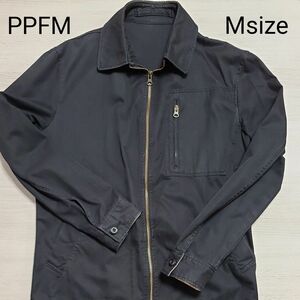 PPFM　ブルゾン　メンズ　Mサイズ　黒　ブラック　ダブルジップ　