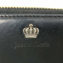 24-237 【良品】 ジャスティンデイビス ラウンドファスナー 長財布 札入れ 小銭入れ コインケース カードケース 黒系 ブラック_画像10