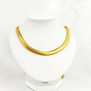 真贋不明 メンズ レディース Necklace 18K Gold Plated k18 金ネックレス 60cm スネークチェーン　340