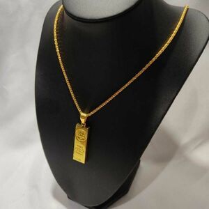 ★1円スタート メンズ ネックレス ゴールドネックレス 金ネックレス インゴッドネックレス インゴッド 18k 18KGP 総重量20.5ｇ 整理品　157