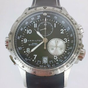 HAMILTON　KHAKI E.T.O　H77612133　クオーツ　デイト　[稼働品]　ブラック　箱あり　ハミルトン　カーキ　アビエーションETO