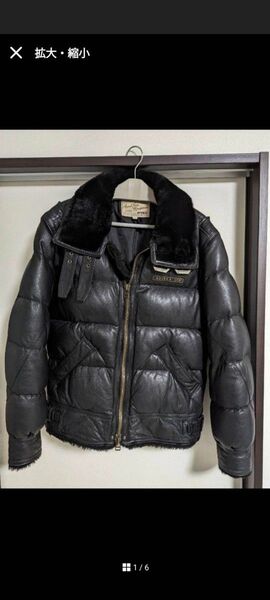 AVIREX レザー ダウン ボマー ジャケット