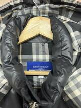 BURBERRY BLUE LABEL バーバリー ブルーレーベル フード付き ダウンジャケット ノバチェック 40 ブラック_画像2