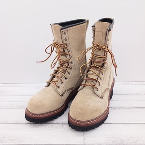 ∀ RED WING レッドウイング 8211 スウェード ロガーブーツ レースアップブーツ ベージュ