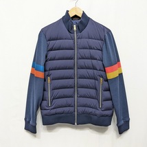 ∀ 22AW Paul Smith ポールスミス ダウンジャケット バイカラー ミックスアップ ナイロン ラインデザイン 223162_画像1