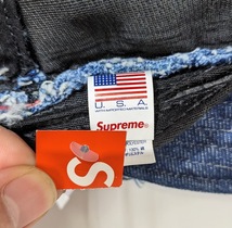 ∀ 美品 23SS SUPREME シュプリーム Frayed Patchwork Denim Crusher フレイド パッチワーク デニム クラッシャー ハット インディゴ_画像7