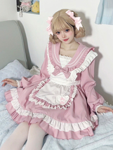 メイド服 セーラー ワンピース セーラー服 メイド 制服 ロリータ ドレス エプロン ゴスロリ 甘ロリ クラロリ 萌え 清楚 レディース_画像4