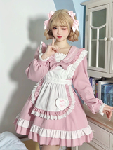 メイド服 セーラー ワンピース セーラー服 メイド 制服 ロリータ ドレス エプロン ゴスロリ 甘ロリ クラロリ 萌え 清楚 レディース_画像2