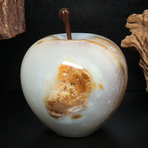 東洋彫刻 天然石/阿富汗玉 白玉 林檎