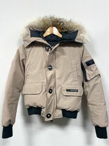 1円～ 美品 カナダグース チリワック ボンバー ダウン ジャケット サイズS/P ベージュ系 CANADA GOOSE CHILLIWACK BOMBER JACKET