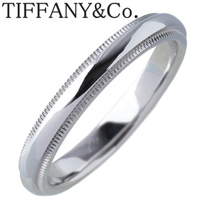 ティファニー ミルグレイン リング トゥギャザー PT950 14号 幅3.0mm 新品仕上げ済 TIFFANY【15745】