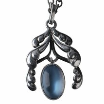 【1円スタート 希少】ジョージジェンセン ネックレス #81 ムーンストーン シルバー 46cm DENMARK GEORG JENSEN【15602】_画像2