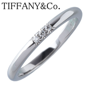  Tiffany diamond ring Classic band four ever 3PD 10 number width 2.0mm PT950 new goods finishing settled TIFFANY[15620]