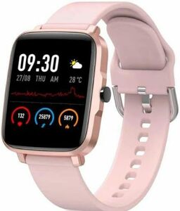 (F2　ち　ピンク)　日本語表示　体表面温度　スマートウォッチ　1.5インチ大画面 smart watch スポーツウォッチ 長持ちバッテリー