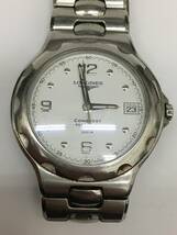 8996 LONGINES ロンジン CONQUEST L1.632.4 白文字盤 不動品 中古品 ケース径約3.5cm_画像1