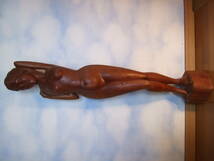 芸術作品　彫刻　木像　 裸婦像 　彫刻工芸品　置物 　高さ１ｍ３ｃｍ　　重さ8.2kg　　その１_画像1