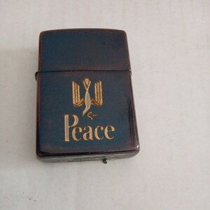 ZIPPO ジッポー PEACE ピース ブルーチタン 1991年製 ライター 中古品