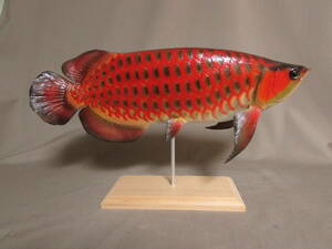 ●ハンドメイド　４０ｃｍアロワナ　龍　魚模型　古代魚　熱帯魚　フィギュア　レプリカ　オブジェ　fish craft REAL