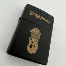 14575/ ZIPPO SINGAPORE LIGHTER ジッポー シンガポール ライター ブラック 黒 喫煙具 ケース付き_画像5