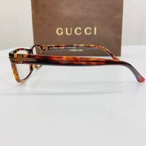 GUCCI グッチ GC 1063/F WR9 145 べっ甲調 ブラウン系 度入り 眼鏡 メガネ 男女兼用 ケース 袋まとめて おしゃれ ファッション 1617_画像3